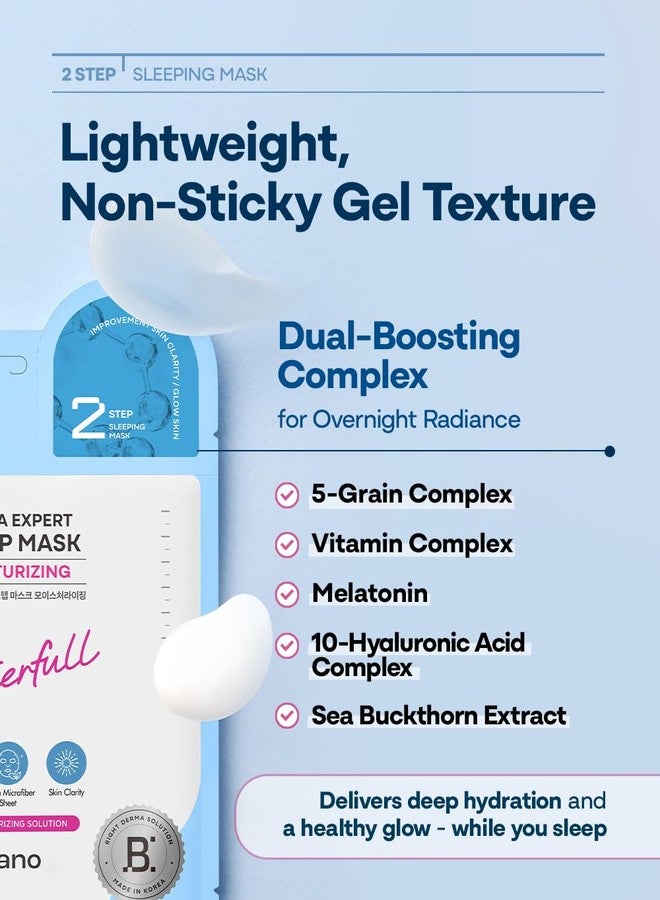 Bano Derma Expert 2 Step Moisturizing Face Mask – 2 in 1 Hydrating Sheet & Sleeping Mask with Hyaluronic Acid, Ceramide & Niacinamide | Supports Skin Barrier & Glow | Korean Skincare | 7 Sheets - Image 5
